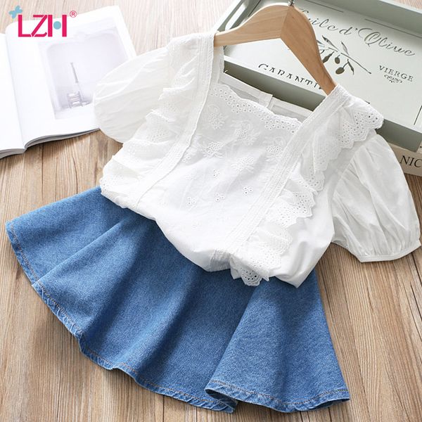 new kids girls clothing sets 2020 summer toddler girls clothes lace puff sleeve shirt+denim skirt 2pcs outfits children clothing, White
new kids girls clothing sets 2020 summer toddler girls clothes lace puff sleeve shirt+denim skirt 2pcs outfits children clothing, White
