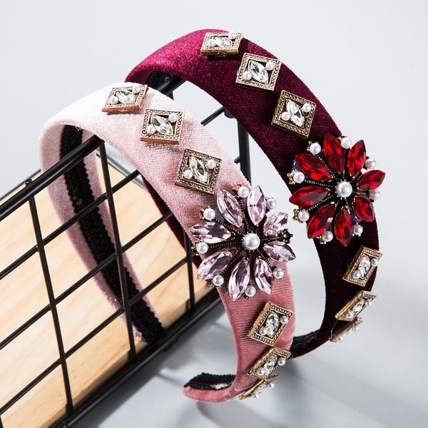 headband high-end boutique hair accessories diamond crystal flower super flash wide edge hair band hair pressing ladies, Silver
headband high-end boutique hair accessories diamond crystal flower super flash wide edge hair band hair pressing ladies, Silver