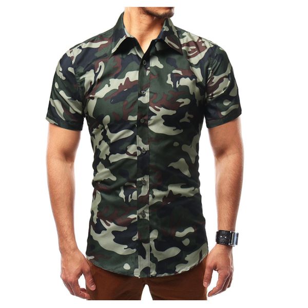 2019 new fashion brand men shirt camouflage dress shirt short sleeve slim fit camisa masculina casual male shirts model, White;black
2019 new fashion brand men shirt camouflage dress shirt short sleeve slim fit camisa masculina casual male shirts model, White;black