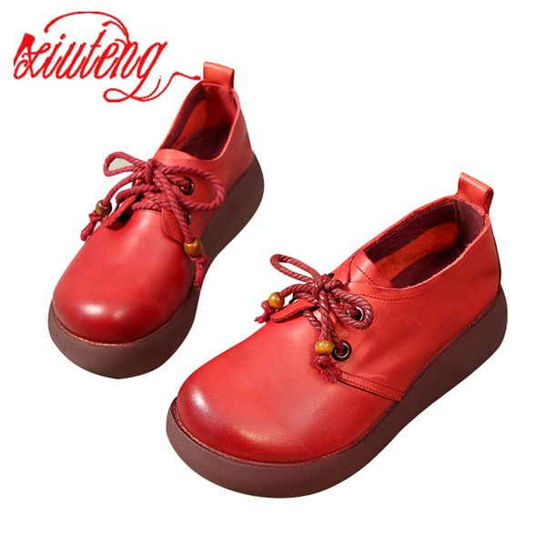 xiuteng thick bottom leather women's shoes 2020 spring new fashion first layer leather seasons lacing single women flat shoes, Black
xiuteng thick bottom leather women's shoes 2020 spring new fashion first layer leather seasons lacing single women flat shoes, Black