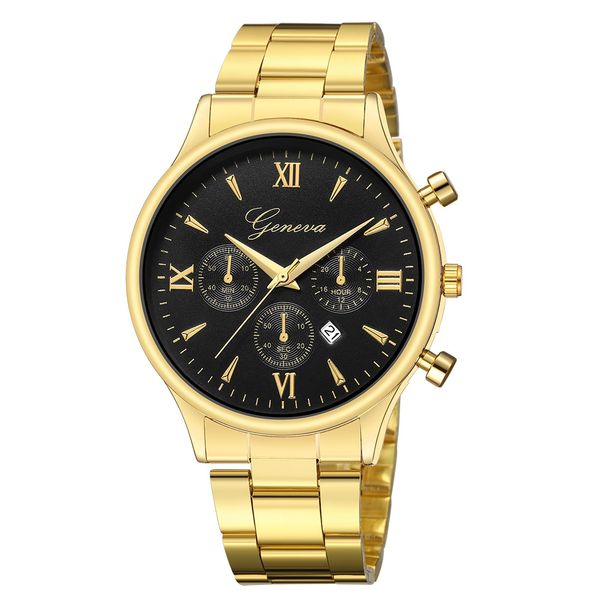 geneva men watch calendar rome three eyes steel band waterproof business quartz watch relogio masculino, Slivery;brown
geneva men watch calendar rome three eyes steel band waterproof business quartz watch relogio masculino, Slivery;brown