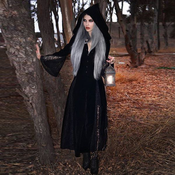 imily halloween gothic hooded maxi dress vintage long flare sleeve lace patchwork button long dress v neck empire vestidos, Black;gray
imily halloween gothic hooded maxi dress vintage long flare sleeve lace patchwork button long dress v neck empire vestidos, Black;gray