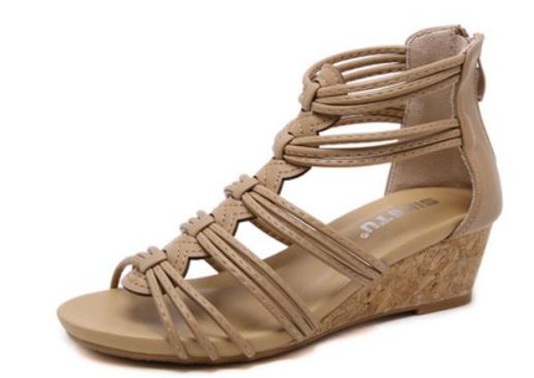 2019 women's sandals in summer with new style slope heel middle heel thick bottom @95, Black
2019 women's sandals in summer with new style slope heel middle heel thick bottom @95, Black