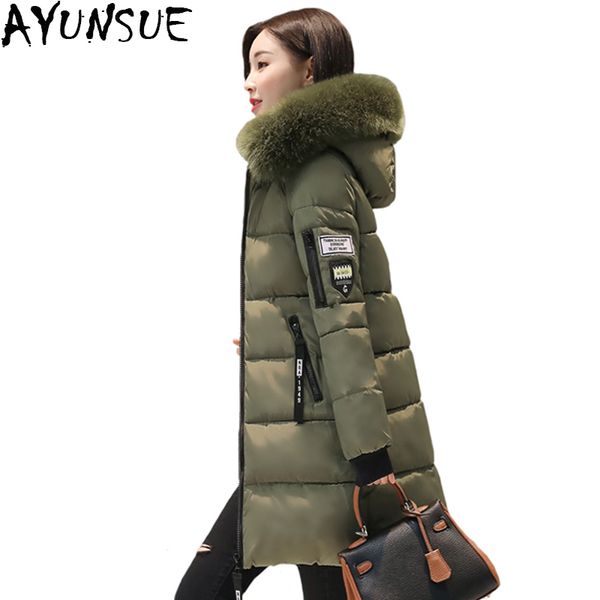women's down & parkas ayunsue fashion 2021 cotton wadded jackets women long hooded slim padded coat outwear thicken plus size lx835, Black
women's down & parkas ayunsue fashion 2021 cotton wadded jackets women long hooded slim padded coat outwear thicken plus size lx835, Black