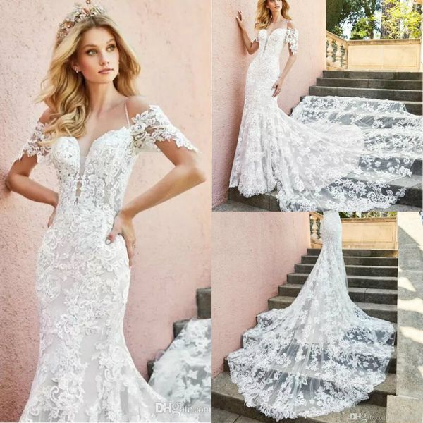 разработанный свадебные платья с коротким рукавом с плеча кружева русалка vestidos de novia свадебные платья sexy backless robe свадебные пл, White 
разработанный свадебные платья с коротким рукавом с плеча кружева русалка vestidos de novia свадебные платья sexy backless robe свадебные пл, White