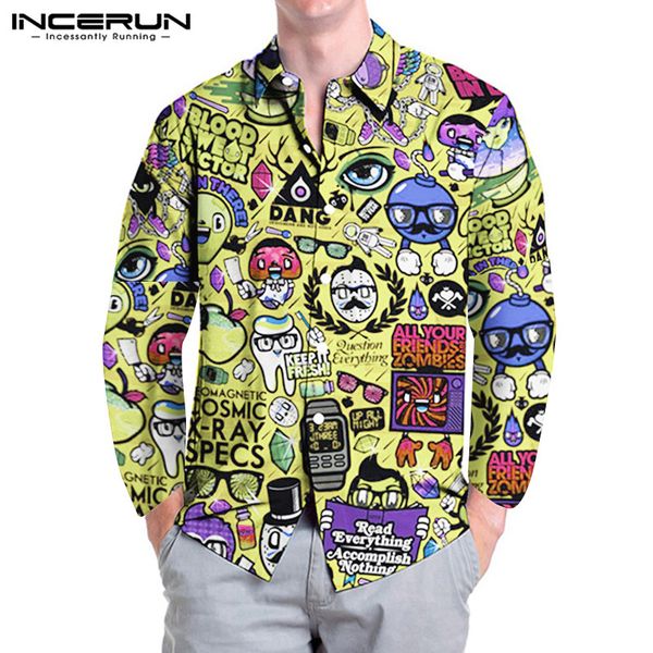 incerun unique cartoon printed long sleeve turn down collar shirt men streetwear harajuku social baggy button mens blouse hombre, White;black
incerun unique cartoon printed long sleeve turn down collar shirt men streetwear harajuku social baggy button mens blouse hombre, White;black