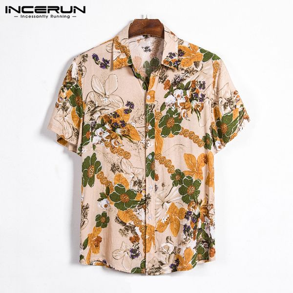 floral printed shirt men summer short sleeve cotton lapel beach breathable mens hawaiian shirts streetwear casual camisa incerun, White;black
floral printed shirt men summer short sleeve cotton lapel beach breathable mens hawaiian shirts streetwear casual camisa incerun, White;black