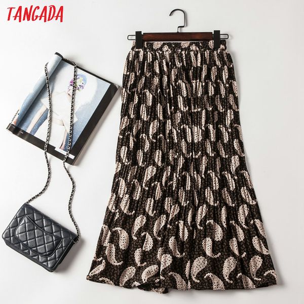 tangada women floral print pleated midi skirt faldas mujer vintage waist stretch office ladies elegant chic mid calf skirts he03, Black
tangada women floral print pleated midi skirt faldas mujer vintage waist stretch office ladies elegant chic mid calf skirts he03, Black