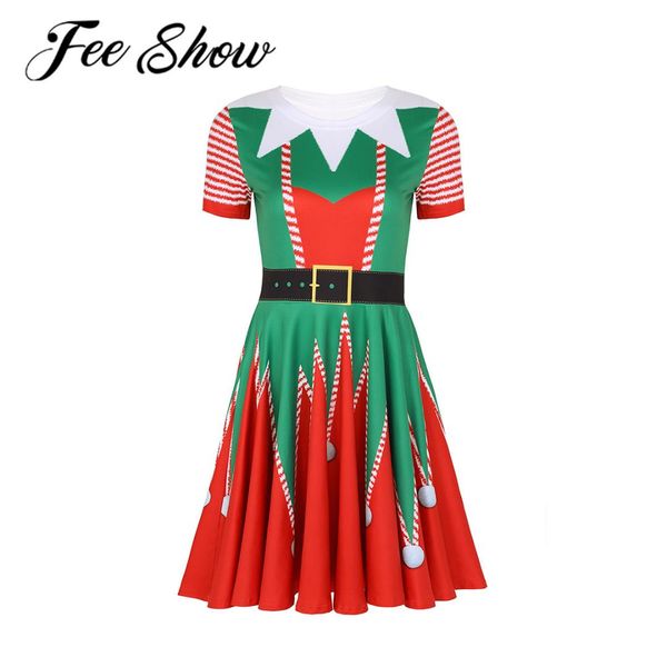 women santa claus costume snow maiden funny christmas cosplay short sleeves 3d printed a-line dress knee length midi skirt, Silver
women santa claus costume snow maiden funny christmas cosplay short sleeves 3d printed a-line dress knee length midi skirt, Silver