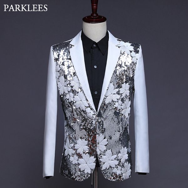 floral sequin mens blazers jacket black and white splice men suit jackets wedding party men coat blazer dance stage costume 2xl, White;black
floral sequin mens blazers jacket black and white splice men suit jackets wedding party men coat blazer dance stage costume 2xl, White;black