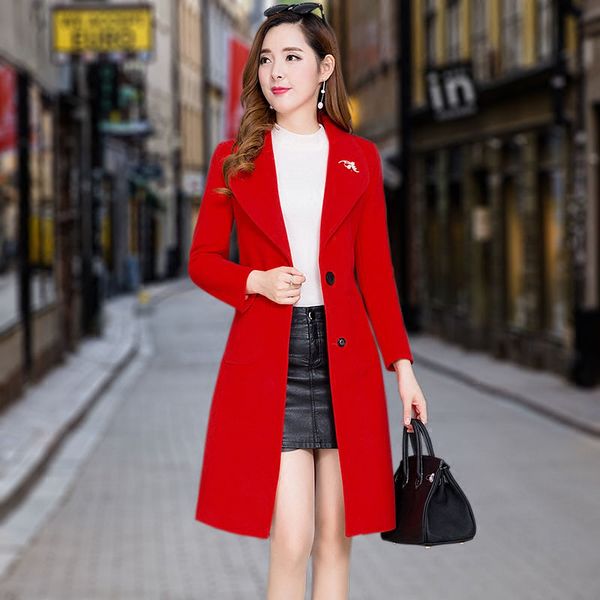 winter thick woolen coat female 2018 new large size woolen long paragraph over the knee cashmere coat women waist was thin, Black
winter thick woolen coat female 2018 new large size woolen long paragraph over the knee cashmere coat women waist was thin, Black