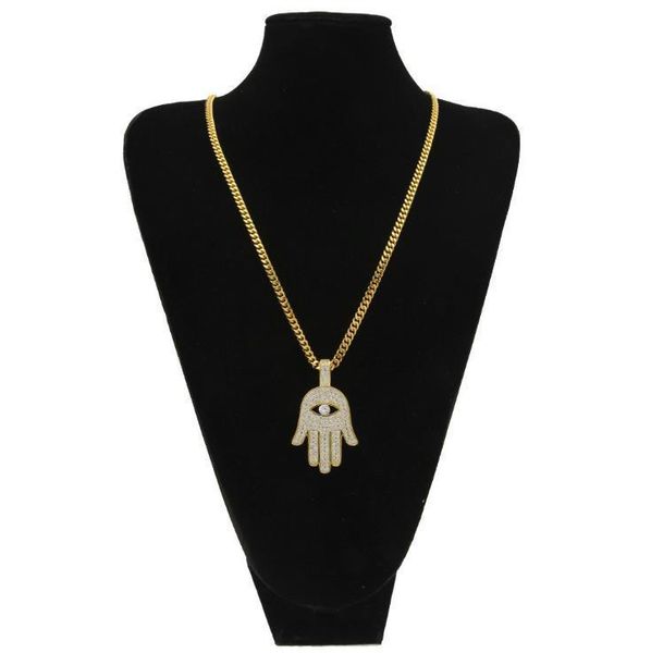 european and american hip hop micro set zircon hollowed-out eyes fatima hand pendant necklace, Silver
european and american hip hop micro set zircon hollowed-out eyes fatima hand pendant necklace, Silver