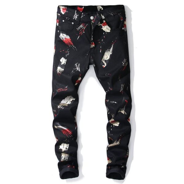 western style jeans men цифровая печать брюки slim fit цветок denim pant мода черный упругие силы повседневные брюки черный, Blue
western style jeans men цифровая печать брюки slim fit цветок denim pant мода черный упругие силы повседневные брюки черный, Blue