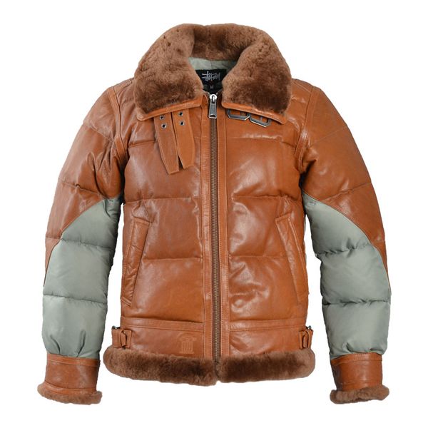 flight 2020 classic fur b3 collar duck down genuine spliced winter leather coat men bomber jacket for male, Black
flight 2020 classic fur b3 collar duck down genuine spliced winter leather coat men bomber jacket for male, Black
