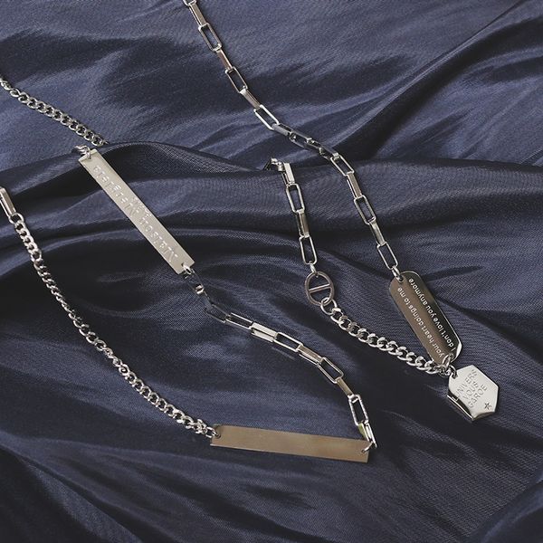 silver titanium steel splice necklace pendant clavicle chain punk gothic too cool girl sweater chain jewelry accessory no fade
silver titanium steel splice necklace pendant clavicle chain punk gothic too cool girl sweater chain jewelry accessory no fade