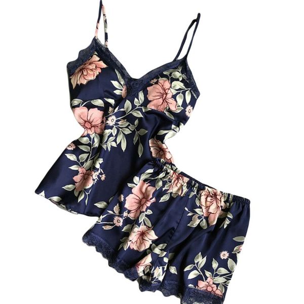 women summer imitation silk 2pcs pajamas set eyelash lace trim vintage floral padded camisole wide leg shorts babydoll sleepwear, Black;red
women summer imitation silk 2pcs pajamas set eyelash lace trim vintage floral padded camisole wide leg shorts babydoll sleepwear, Black;red