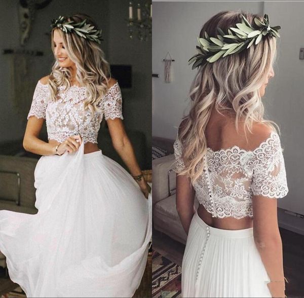 2020 две пьесы summer beach country свадебные платья шифон линия с коротким рукавом boho кружева свадебные платья кнопки назад свадебные пла, White
2020 две пьесы summer beach country свадебные платья шифон линия с коротким рукавом boho кружева свадебные платья кнопки назад свадебные пла, White