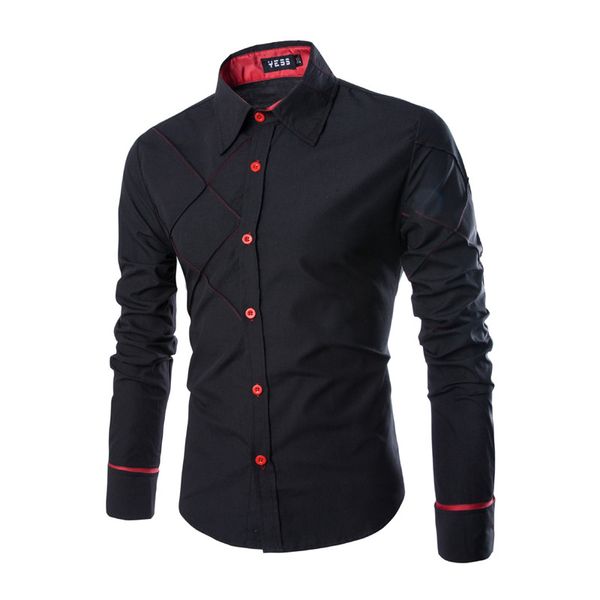 designer plaid mens business shirt mens long sleeve panelled clothes fashion styles single breasted homme, White;black
designer plaid mens business shirt mens long sleeve panelled clothes fashion styles single breasted homme, White;black
