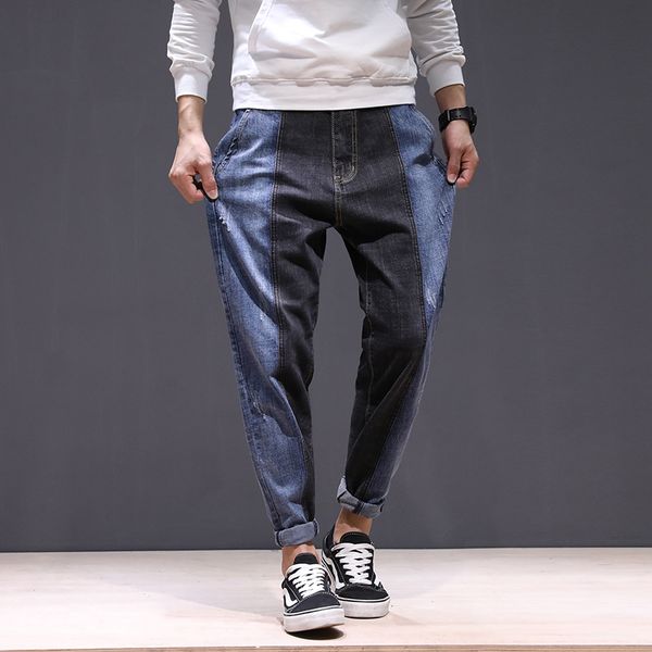 2019 new style vintage design color spliced loose fit big pocket cargo pants jeans plue size 28-42, Blue
2019 new style vintage design color spliced loose fit big pocket cargo pants jeans plue size 28-42, Blue