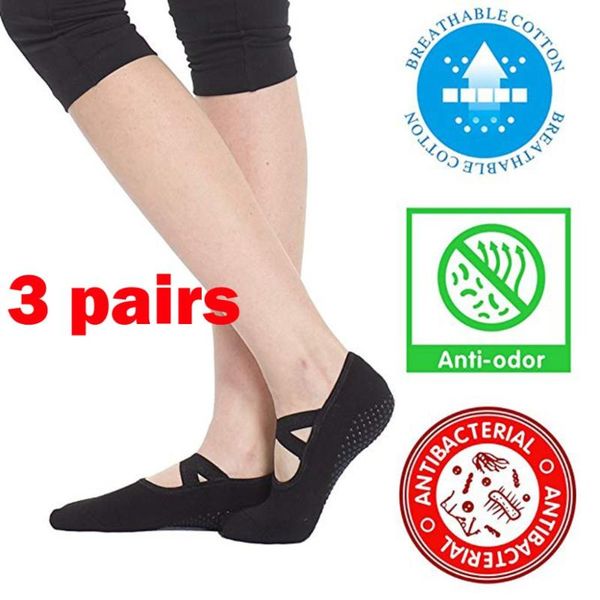 3pairs yoga socks,yoga clothing, anti-slip,anti-strain socks women dance sport yoga pilates non skid grips ballet short socks, Black
3pairs yoga socks,yoga clothing, anti-slip,anti-strain socks women dance sport yoga pilates non skid grips ballet short socks, Black