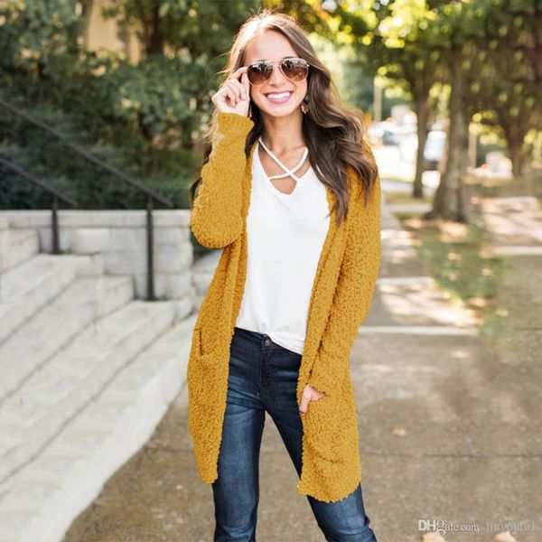 2020 autumn long cardigan fleece coat women long sleeve loose pocket sweater ladies warm outwear casual sweater, White;black
2020 autumn long cardigan fleece coat women long sleeve loose pocket sweater ladies warm outwear casual sweater, White;black