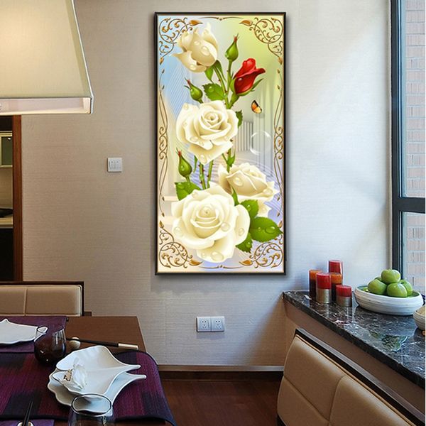 5d diy round diamond painting and diy embroidery white rose diamond sticker diamond painting cross stitch home decoration
5d diy round diamond painting and diy embroidery white rose diamond sticker diamond painting cross stitch home decoration