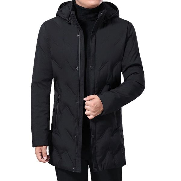 new men's down jacket cotton padded middle-aged winter thick windproof warm cotton long coat parkas, Black
new men's down jacket cotton padded middle-aged winter thick windproof warm cotton long coat parkas, Black