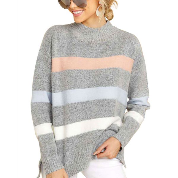 women sweaters pullover new long sleeve high collar stripe casual fashion autumn new 2019 ladies sweaters pullover, White;black
women sweaters pullover new long sleeve high collar stripe casual fashion autumn new 2019 ladies sweaters pullover, White;black