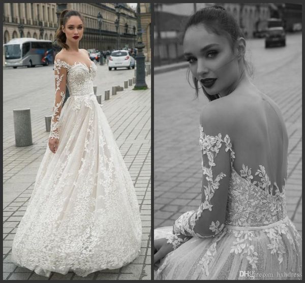 new vintage a line wedding dress sheer jewel neck long sleeves bridal gowns floor length appliques crystal wedding dress custom made 664, White
new vintage a line wedding dress sheer jewel neck long sleeves bridal gowns floor length appliques crystal wedding dress custom made 664, White