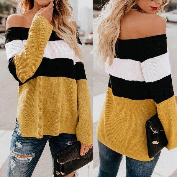 casual women autumn sweaters ladies long sleeve boat neck stitching clothing women striped printing outdoor activities outerwear, White;black
casual women autumn sweaters ladies long sleeve boat neck stitching clothing women striped printing outdoor activities outerwear, White;black