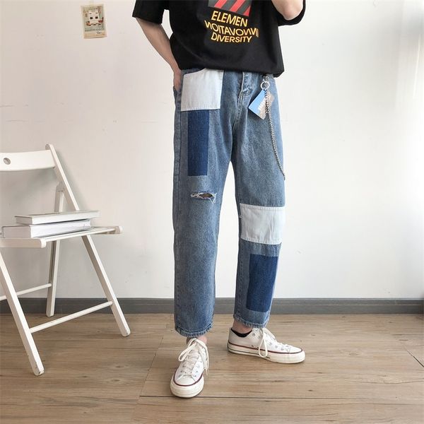 2019 summer men's leisure holes split joint stretch slim fit jeans male classic blue casual pants biker denim trousers -2xl
2019 summer men's leisure holes split joint stretch slim fit jeans male classic blue casual pants biker denim trousers -2xl