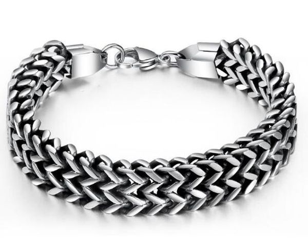 n1015 8.5'' stainless steel 12.5mm double figaro chain bracelet mens vintage jewelry 47g, Black
n1015 8.5'' stainless steel 12.5mm double figaro chain bracelet mens vintage jewelry 47g, Black