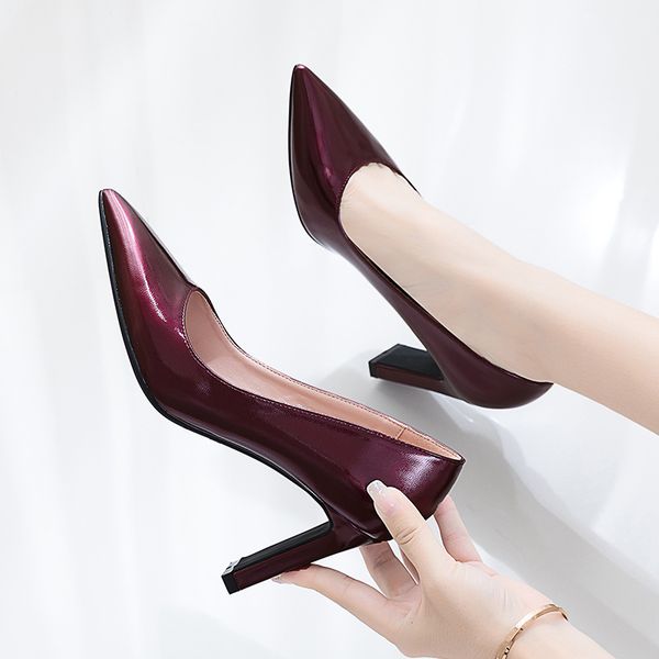 brief pumps african woman shoe ladies shoes office beige high heels patent leather sandals pointed wedge shallow mouth, Black
brief pumps african woman shoe ladies shoes office beige high heels patent leather sandals pointed wedge shallow mouth, Black