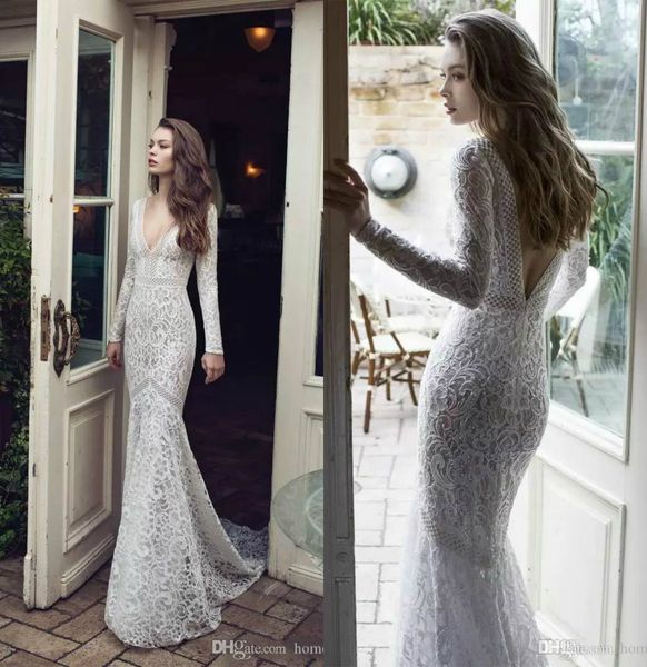 2019 mermaid wedding dresses v neck lace appliques backless sweep train long sleeve bridal gowns custom made plus size beach wedding dress, White
2019 mermaid wedding dresses v neck lace appliques backless sweep train long sleeve bridal gowns custom made plus size beach wedding dress, White