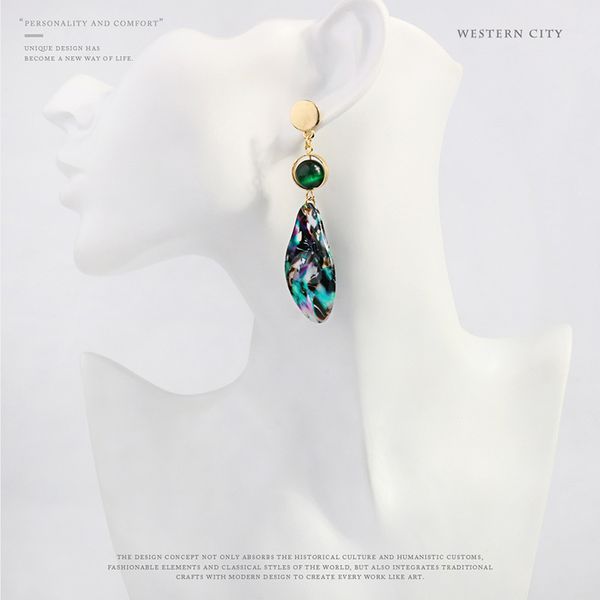 2019 fashion trend charm green resin pattern earrings long earrings dangle for women bohemian party holiday gift, Silver
2019 fashion trend charm green resin pattern earrings long earrings dangle for women bohemian party holiday gift, Silver