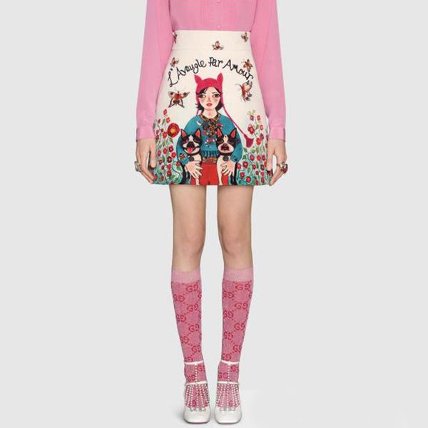 2019 new summer fashion g girl and dog cartoon print runway womens clothes short skirts wild a-line skirt slim solid size s-l, Black
2019 new summer fashion g girl and dog cartoon print runway womens clothes short skirts wild a-line skirt slim solid size s-l, Black