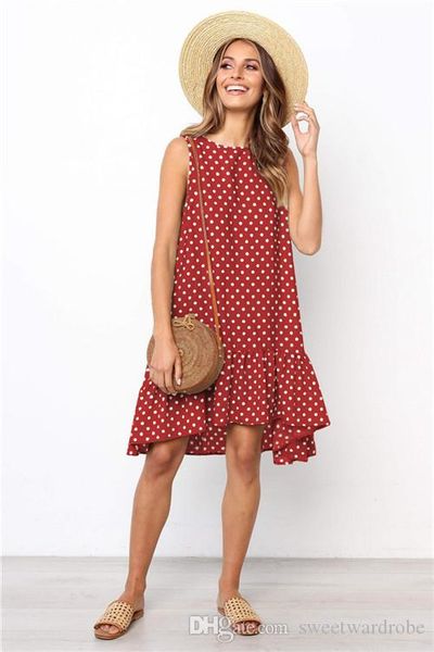 women's asymmetrical casual dresses 2019 summer sleeveless boho beach dress casual loose dot ruffles a-line dress vestiods wine re, Black;gray
women's asymmetrical casual dresses 2019 summer sleeveless boho beach dress casual loose dot ruffles a-line dress vestiods wine re, Black;gray