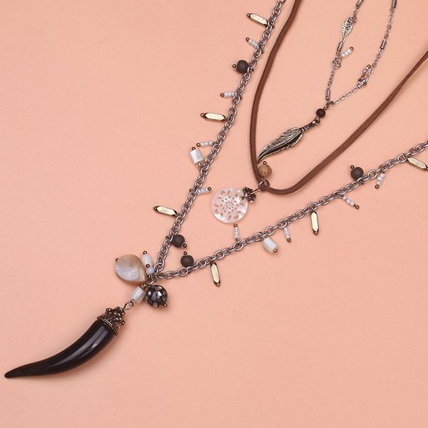 bohemia women necklace multi-layer geometric beads feather pendant women jewelry charm necklace new woman's accesories, Silver
bohemia women necklace multi-layer geometric beads feather pendant women jewelry charm necklace new woman's accesories, Silver