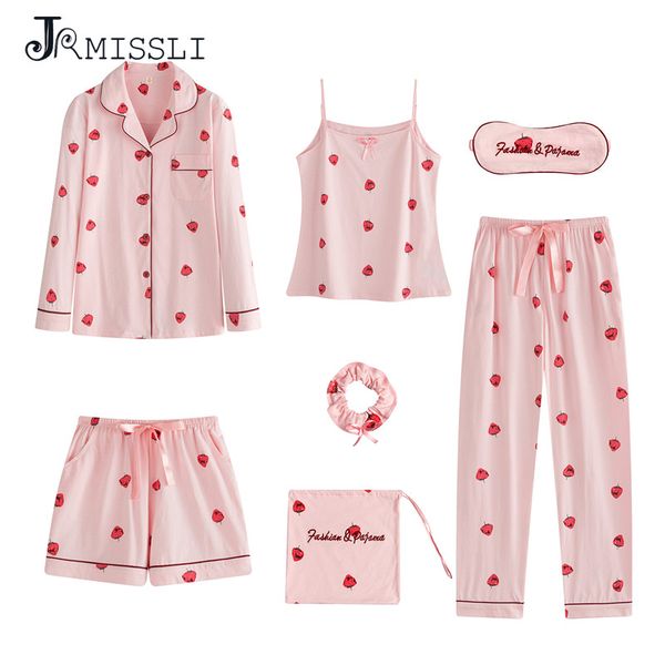 jrmissli autumn strawberry print 7 pieces set cotton elegant women pajamas full long sleeve elastic waist pants lounge, Blue;gray
jrmissli autumn strawberry print 7 pieces set cotton elegant women pajamas full long sleeve elastic waist pants lounge, Blue;gray