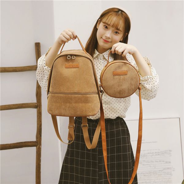 women corduroy canvas backpack & round shoulder bags crossbody two-piece junior miss simple solid backpacks teenagers school bag
women corduroy canvas backpack & round shoulder bags crossbody two-piece junior miss simple solid backpacks teenagers school bag