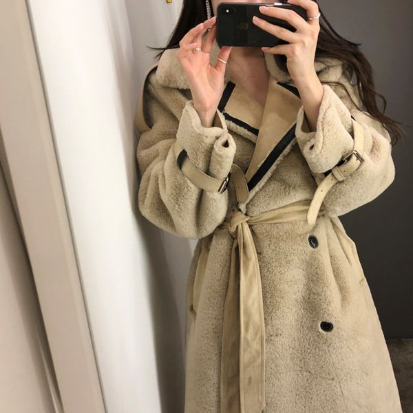 women clothes korean solid color popular long lamb double-breasted coat new female autumn and winter fur coat women, Tan;black
women clothes korean solid color popular long lamb double-breasted coat new female autumn and winter fur coat women, Tan;black