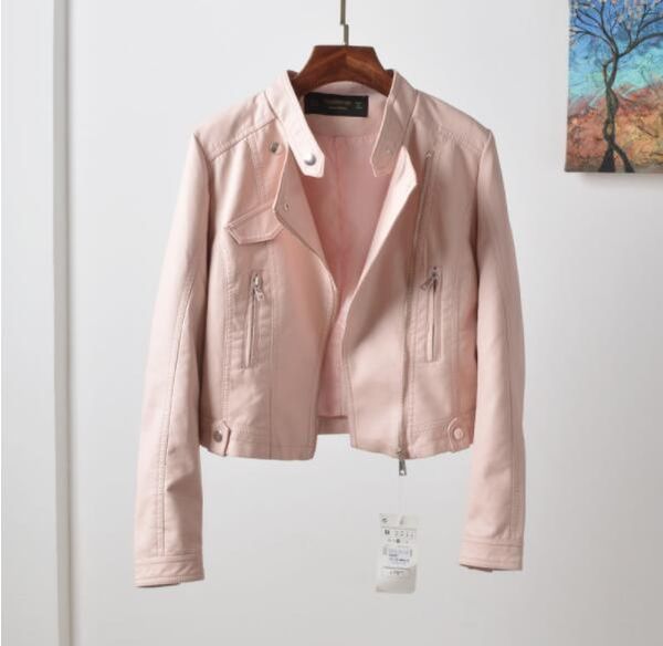 new spring and autumn pu leather jacket 219 imitation soft leather jacket slim pink motorcycle jaqueta de courro feminina, Black
new spring and autumn pu leather jacket 219 imitation soft leather jacket slim pink motorcycle jaqueta de courro feminina, Black