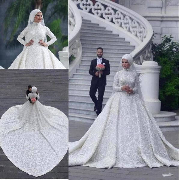 2020 new luxurious custom made high neck long sleeve muslim wedding dresses unique design a-line lace appliques elegant bridal wedding gowns, White
2020 new luxurious custom made high neck long sleeve muslim wedding dresses unique design a-line lace appliques elegant bridal wedding gowns, White