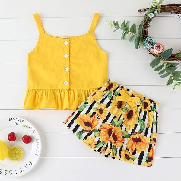 fashion toddler baby girl clothes solid strap +short pants flower print 2pcs outfits summer clothes lovely girl sets, White
fashion toddler baby girl clothes solid strap +short pants flower print 2pcs outfits summer clothes lovely girl sets, White