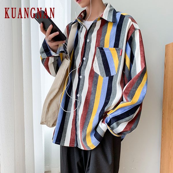 kuangnan vertical stripes shirt men fashions men shirt long sleeve mens shirts casual slim fit xxl streetwear 2019 autumn new, White;black
kuangnan vertical stripes shirt men fashions men shirt long sleeve mens shirts casual slim fit xxl streetwear 2019 autumn new, White;black