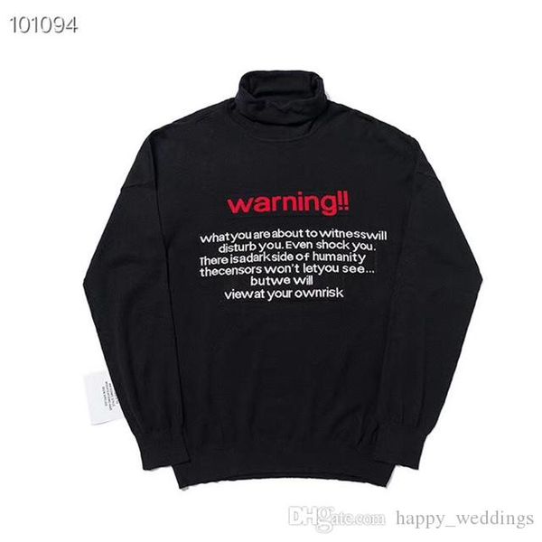 19fw vetements knitted sweater men women warning big tag winter vetements knitting pullovers sweater, Black
19fw vetements knitted sweater men women warning big tag winter vetements knitting pullovers sweater, Black