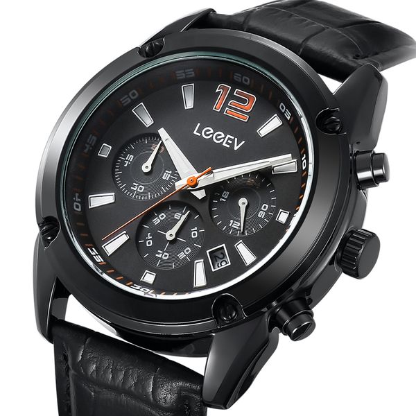 leeev mens sport leather watch chronograph luminous analog quartz multifunction wrist watch for gifts, Slivery;brown
leeev mens sport leather watch chronograph luminous analog quartz multifunction wrist watch for gifts, Slivery;brown