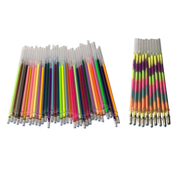 46pcs Glitter Rainbow Metallic Gen Pen Refills For Drawing Painting Coloring