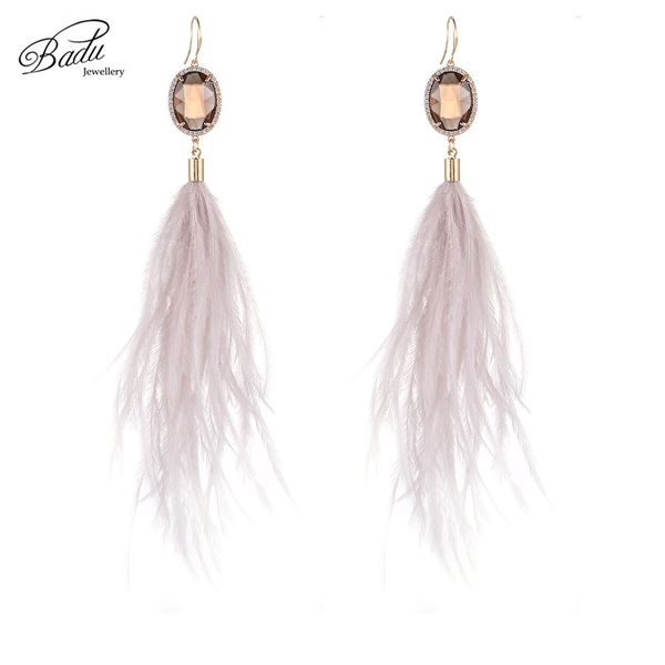 badu long pink feather ostrich natural style oval crystal rhinestone pendant earrings romantic party jewelry christmas gift, Silver
badu long pink feather ostrich natural style oval crystal rhinestone pendant earrings romantic party jewelry christmas gift, Silver