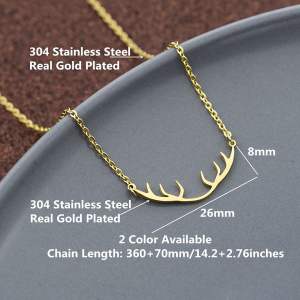 10pcs/lot new to santa's antler necklace fun simple necklace charm stainless steel gold ornament christmas gift bijoux femme, Silver
10pcs/lot new to santa's antler necklace fun simple necklace charm stainless steel gold ornament christmas gift bijoux femme, Silver